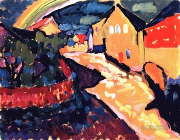 Puramente abstracto Painting - Murnau con arco iris Resumen